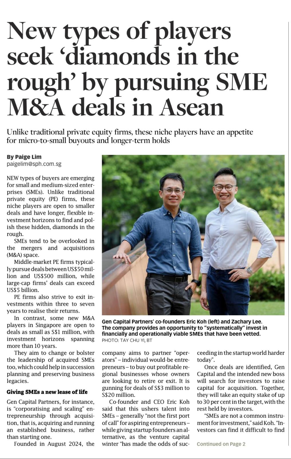 Newspaper article page 1